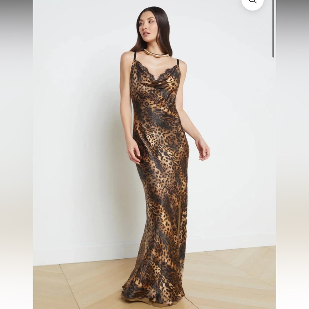 L’agence Venice Leopard Dress SZ S